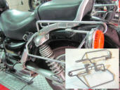 Satteltaschenhalter Yamaha XV535 mit Gebrauchsspuren, war zusammen mit der hier angebotenen Syssybar montiert 45,-� (Versand 10,-)