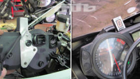 An der GSX-R haben wir die Halterung f�r die Ganganzeige an der Instrumentenr�ckseite mit den dort vorhandenen Schrauben befestigt.